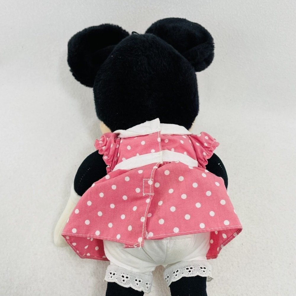 Playskool Disney Minnie Plush Doll 18” Pink Polka Dot Dress Clothes Bow Vintage - Picture 6 of 10